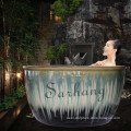 Most popular stone art New product solid natural round marble bathtub